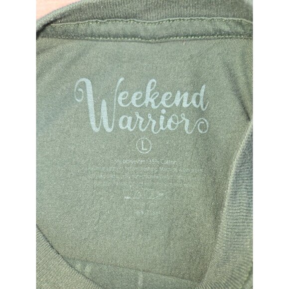 Weekend Warrior Ride Or Die Graphic Cropped T-Shirt Large Skull Roses & Flames - Picture 5 of 7